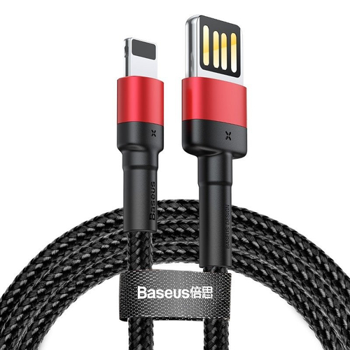 Baseus Cafule 2,4A 1 m-es Lightning USB-kábel (kétoldalas) (fekete és piros)