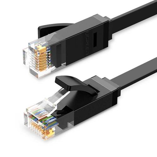 UGREEN Ethernet RJ45 lapos hálózati kábel, Cat.6, UTP, 0,5 m (fekete)