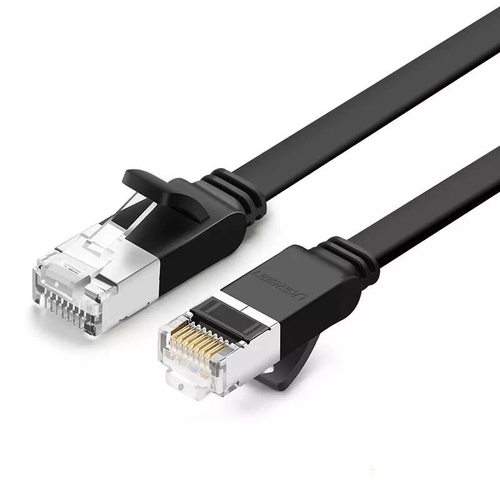 UGREEN lapos hálózati kábel fém csatlakozókkal, Ethernet RJ45, Cat.6, UTP, 5m (fekete)