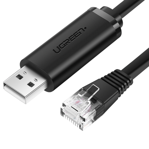 UGREEN CM204, USB - RJ45 konzolkábel hálózati eszközökhöz, 1,5 m (fekete)