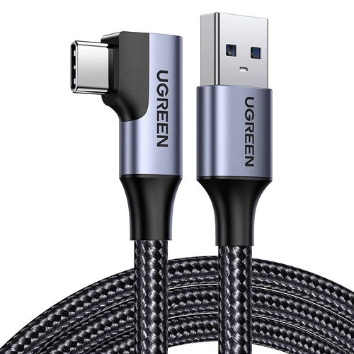 USB-USB-C kábel, ferde UGREEN US385, 3A, 1m (fekete)