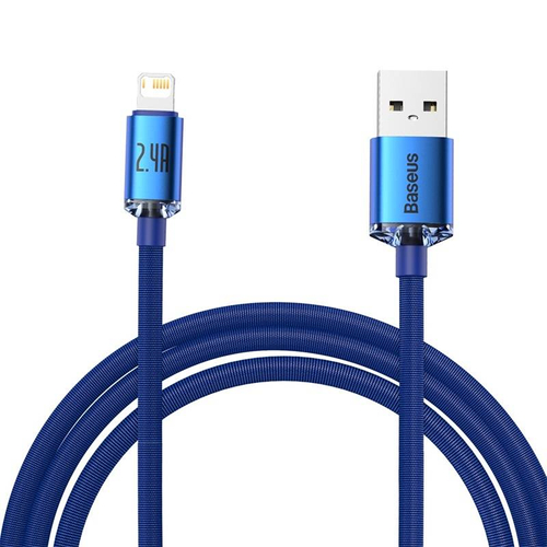USB-kábel a Lightning Baseus Crystal Shine, 2,4A, 2m (kék)