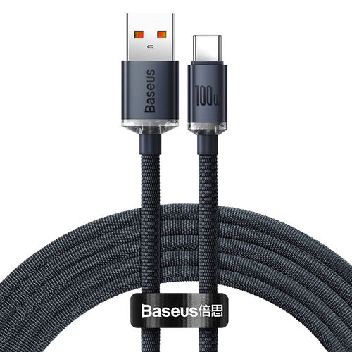 USB-kábel a USB-C Baseus Crystal Shine, 100W, 2m (Fekete)