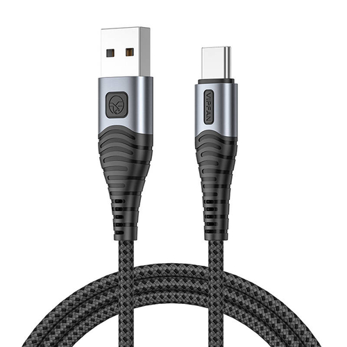 USB-USB-C USB kábel Vipfan X10, 3A, 1,2m, fonott (fekete)