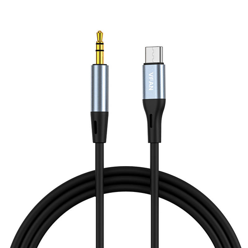 Vipfan L06 USB-C és mini jack 3,5 mm-es AUX kábel, 1m (szürke)