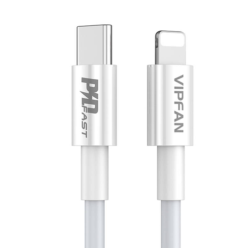 USB-C do Lightning Vipfan P01 kábel, 3A, PD, 1m (fehér)