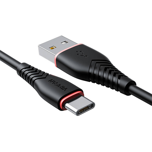 USB-USB-C kábel Vipfan Anti-Break X01, 3A, 1m (fekete)