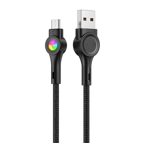 USB és Micro USB kábel Vipfan Colorful X08, 3A, 1.2m (fekete)