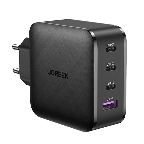 Wall charger UGREEN CD224, 3x USB-C, 1x USB, Power Delivery3.0, GaN, 65W (black)