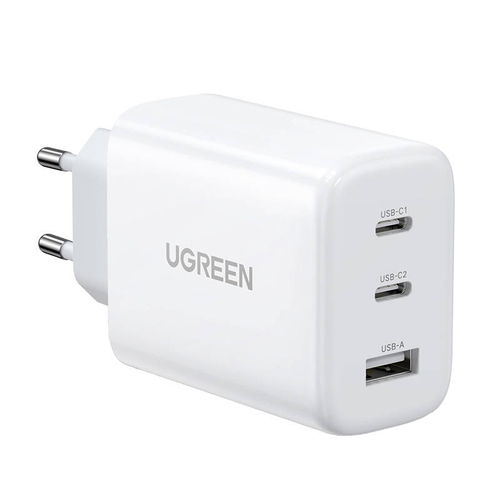 Wall charger UGREEN CD275, 2x USB-C, 1x USB, 65W (white)