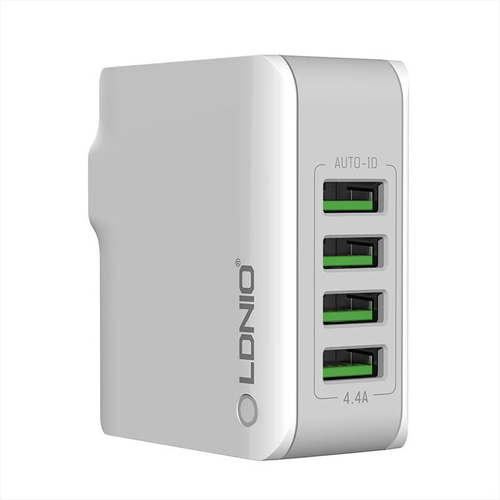 Wall charger LDNIO 4403, 4x USB, 22W (white)