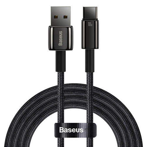Baseus Tungsten Gold USB - USB-C Kábel, 100W, 1m (fekete)