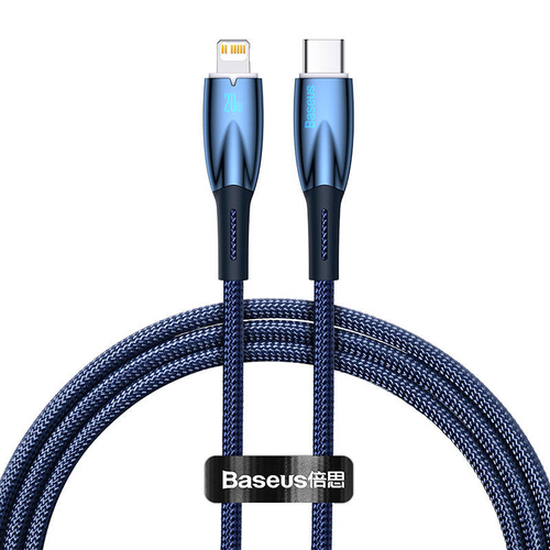 Baseus Glimmer USB-C - Lightning töltőkábel, 20W, 1m (kék)
