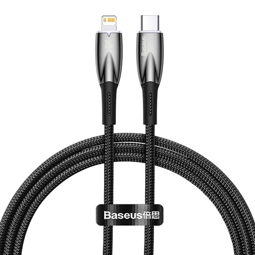 Baseus Glimmer USB-C - Lightning töltőkábel, 20W, 1m (fekete)