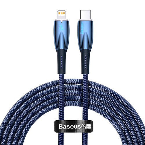 Baseus Glimmer USB-C - Lightning töltőkábel, 20W, 2m (kék)