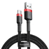 Kép 1/6 - USB-USB-C kábel Baseus Cafule 3A 1m (piros-fekete)