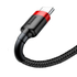 Kép 5/6 - USB-USB-C kábel Baseus Cafule 3A 1m (piros-fekete)