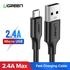 Kép 2/7 - USB-Mikro USB kábel UGREEN QC 3.0 2.4A 0.5m (fekete)