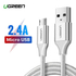 Kép 2/7 - USB-Mikro USB-kábel UGREEN QC 3.0 2,4A 2m (fehér)
