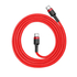 Kép 2/6 - USB-C – USB-C PD Baseus Cafule PD 2.0 QC 3.0 kábel 60 W 1 m (piros)