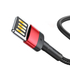Kép 2/5 - Baseus Cafule 2,4A 1 m-es Lightning USB-kábel (kétoldalas) (fekete és piros)