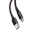 Kép 4/7 - Baseus C alakú 2.4A USB Lightning kábel LED-del, 1m (fekete)