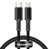 Kép 1/8 - USB-C kábel Lightning Baseushoz, nagy sűrűségű fonott, 20 W, 5 A, PD, 1 m (fekete)
