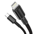 Kép 3/8 - USB-C kábel Lightning Baseushoz, nagy sűrűségű fonott, 20 W, 5 A, PD, 1 m (fekete)