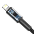 Kép 4/8 - USB-C kábel Lightning Baseushoz, nagy sűrűségű fonott, 20 W, 5 A, PD, 1 m (fekete)