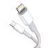 Kép 6/8 - USB-C kábel Lightning Baseushoz, nagy sűrűségű fonott, 20 W, 5 A, PD, 1 m (fehér)