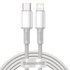 Kép 1/6 - USB-C kábel a Lightning Baseushoz, nagy sűrűségű fonott, 20 W, PD, 2 m (fehér)