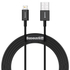 Kép 1/11 - USB-kábel a Lightning Baseus Superior sorozathoz, 2,4A, 1 m (fekete)