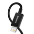 Kép 2/11 - USB-kábel a Lightning Baseus Superior sorozathoz, 2,4A, 1 m (fekete)