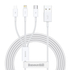 Kép 1/10 - Baseus Superior Series 3 az 1-ben USB-kábel, USB-mikro-USB / USB-C / Lightning, 3,5 A, 1,2 m (fehér)