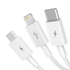 Kép 2/10 - Baseus Superior Series 3 az 1-ben USB-kábel, USB-mikro-USB / USB-C / Lightning, 3,5 A, 1,2 m (fehér)