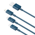 Kép 3/10 - Baseus Superior Series 3 az 1-ben USB-kábel, USB-Micro USB / USB-C / Lightning, 3,5 A, 1,2 m (kék)