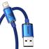 Kép 2/5 - USB-kábel a Lightning Baseus Crystal Shine, 2,4A, 2m (kék)