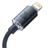 Kép 3/4 - Baseus Crystal USB-C kábel a Lightninghez, 20W, PD, 1.2m (fekete)