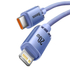 Kép 2/4 - Baseus Crystal USB-C kábel a Lightninghez, 20W, PD, 2m (ibolya)