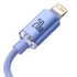 Kép 3/4 - Baseus Crystal USB-C kábel a Lightninghez, 20W, PD, 2m (ibolya)