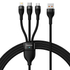 Kép 1/8 - Baseus Flash Series 3 az 1-ben USB-kábel, USB-C + micro USB + Lightning, 100W, 1.2m (fekete)