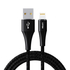 Kép 1/2 - USB Lightning kábel Vipfan A01, 3A, 1,2m, fonott (fekete).
