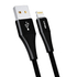 Kép 2/2 - USB Lightning kábel Vipfan A01, 3A, 1,2m, fonott (fekete).