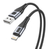 Kép 1/3 - USB Lightning kábel Vipfan X10, 3A, 1,2m, fonott (fekete).