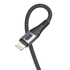 Kép 2/3 - USB Lightning kábel Vipfan X10, 3A, 1,2m, fonott (fekete).