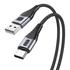 Kép 3/3 - USB-USB-C USB kábel Vipfan X10, 3A, 1,2m, fonott (fekete)
