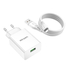 Kép 1/5 - Vipfan E03 hálózati töltő, 1x USB, 18W, QC 3.0 + Lightning kábel (fehér)