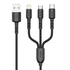 Kép 1/3 - USB kábel Vipfan X02 3in1 USB-C / Lightning / Micro 3.5A 1.5m (fekete)