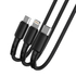 Kép 2/3 - USB kábel Vipfan X02 3in1 USB-C / Lightning / Micro 3.5A 1.5m (fekete)