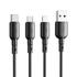 Kép 3/3 - USB és Lightning kábel Vipfan Colorful X11, 3A, 1m (fekete)